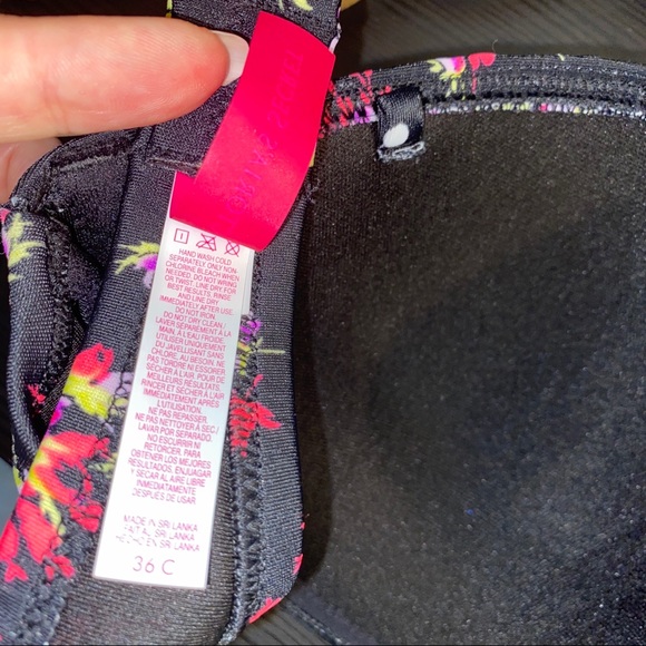 VS Floral Polka Dot Floral Ruffle Bandeau Swim Top - Picture 5 of 11